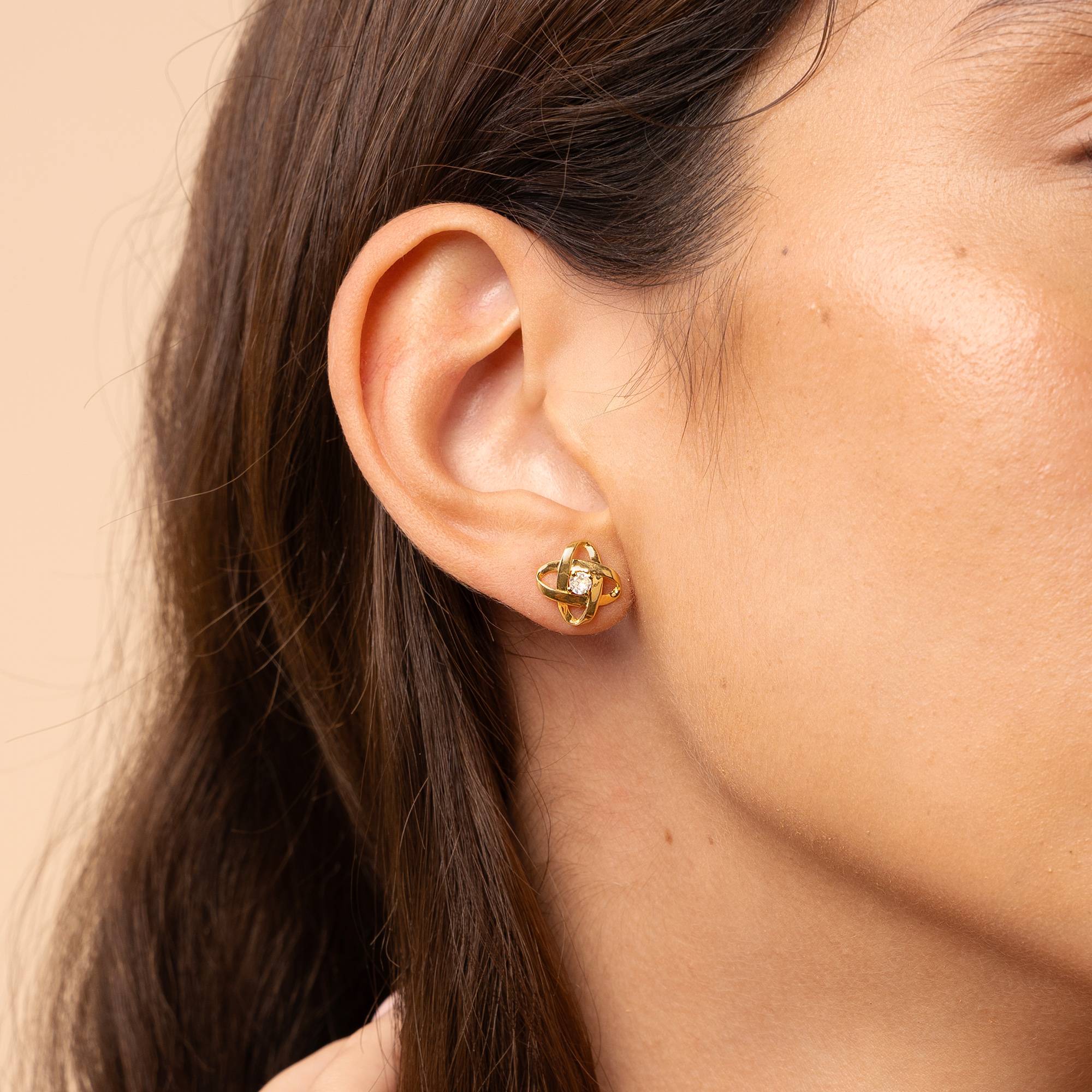 Pendientes Galaxy con Zirconia Cúbica en Chapa de Oro-2 foto de producto