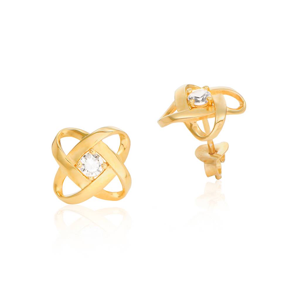 Pendientes Galaxy con Zirconia Cúbica en Chapa de Oro-4 foto de producto