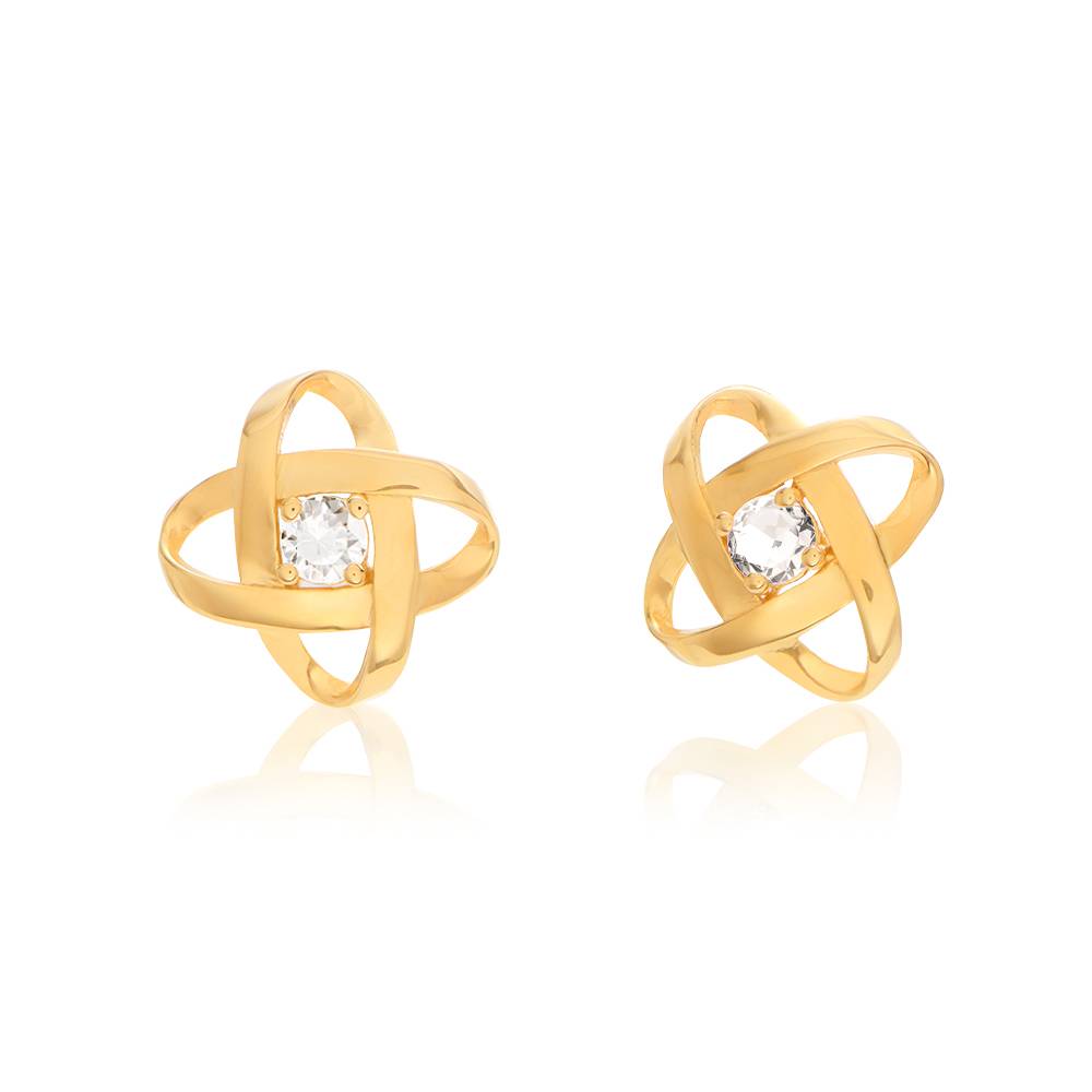 Pendientes Galaxy con Zirconia Cúbica en Vermeil de Oro-2 foto de producto
