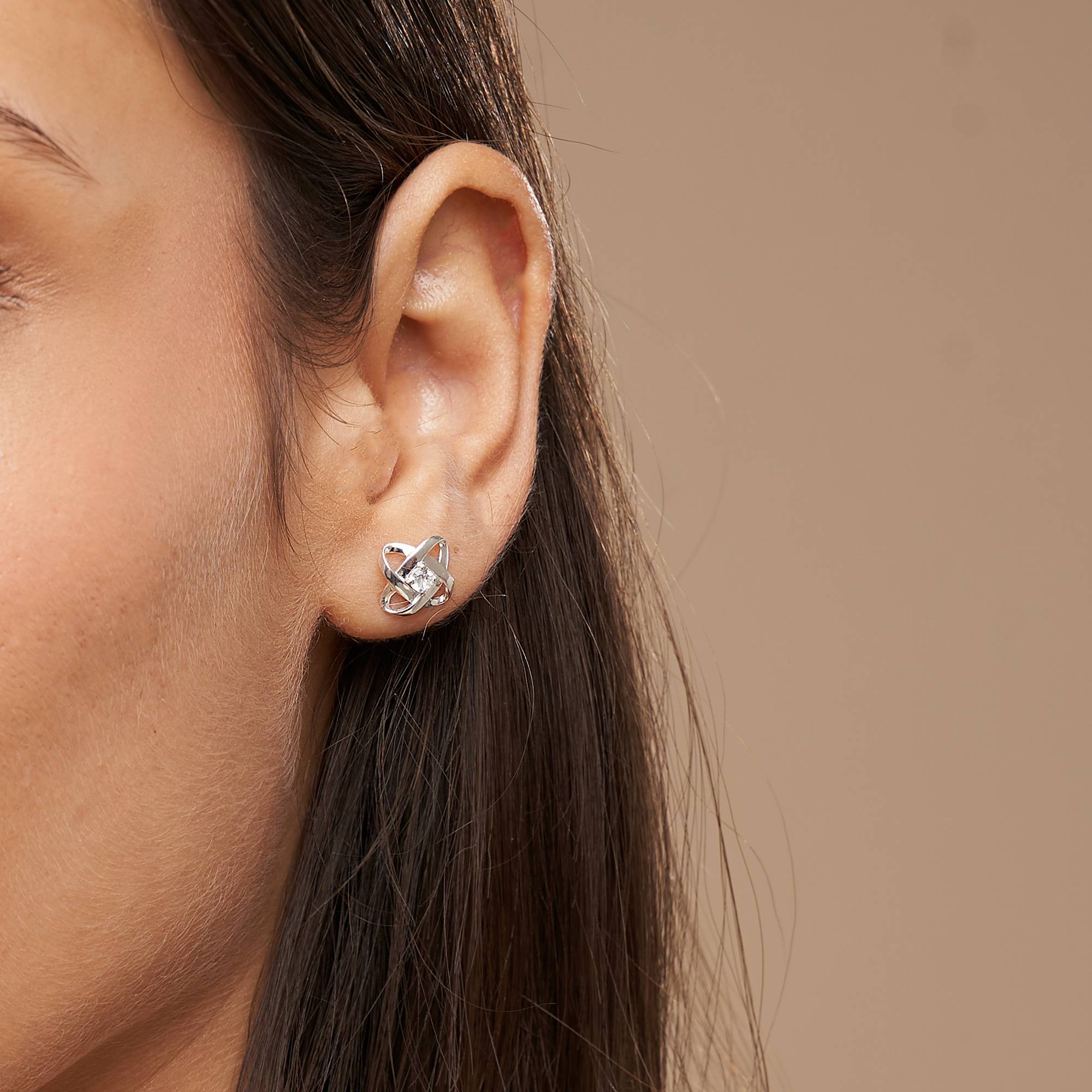 Pendientes Galaxy con Zirconia Cúbica en Plata Esterlina-1 foto de producto