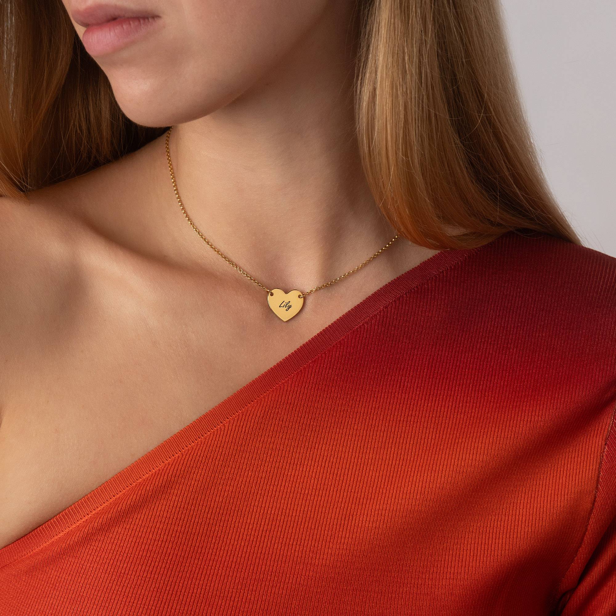 Collar Corazón Grabado en Vermeil de Oro-3 Collar Corazón Grabado en Vermeil de Oro-3 foto de producto