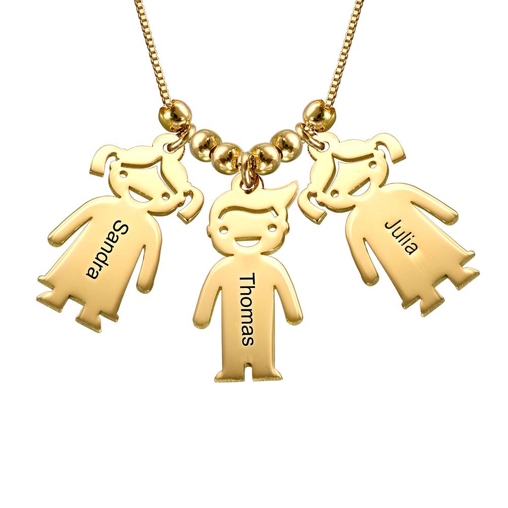 Collar con Colgantes Niño y Niña Personalizado en Vermeil de Oro-4 Collar con Colgantes Niño y Niña Personalizado en Vermeil de Oro-4 foto de producto