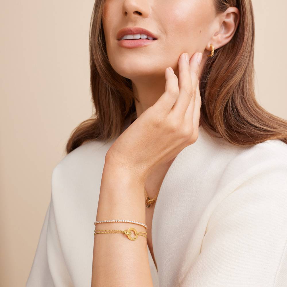 Pulsera Grace Círculos Interconectados con Diamante en Vermeil de Oro-7 foto de producto