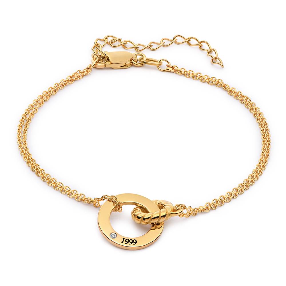 Pulsera Grace Círculos Interconectados con Diamante en Vermeil de Oro-3 foto de producto