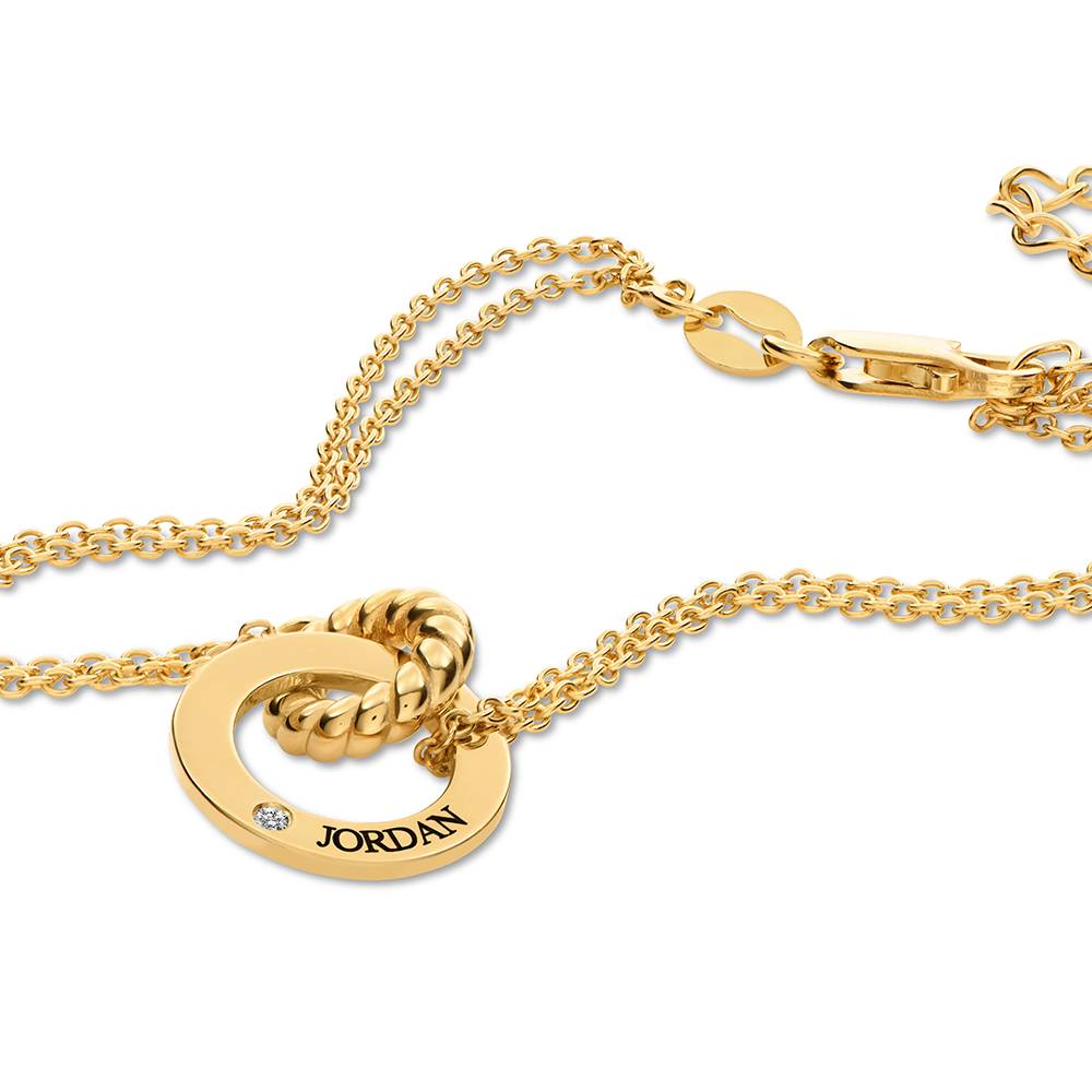 Pulsera Grace Círculos Interconectados con Diamante en Vermeil de Oro-4 foto de producto