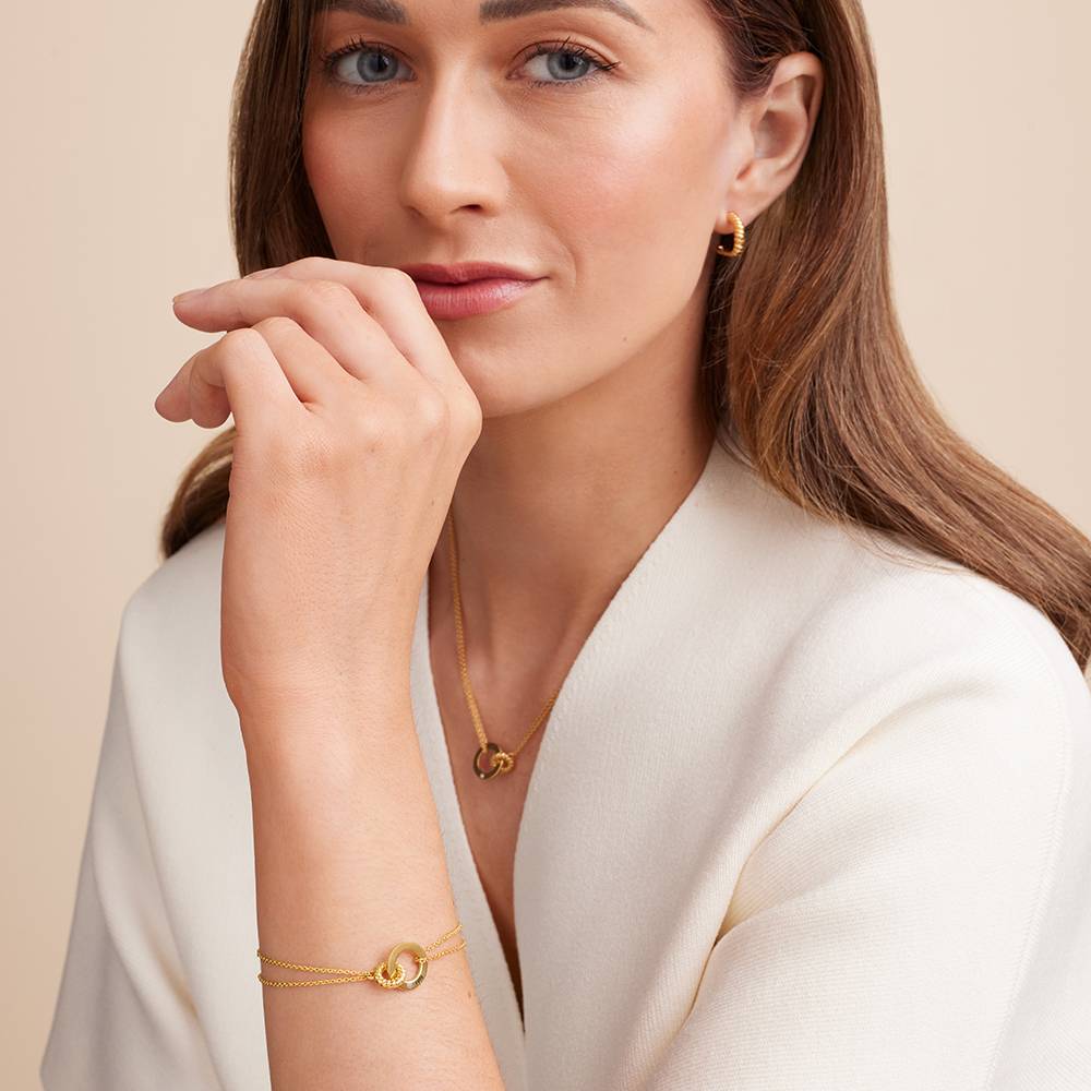 Pulsera Grace Círculos Interconectados con Diamante en Vermeil de Oro-1 foto de producto