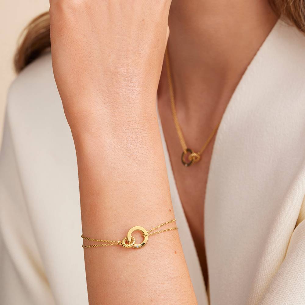 Pulsera Grace Círculos Interconectados con Diamante en Vermeil de Oro-6 foto de producto