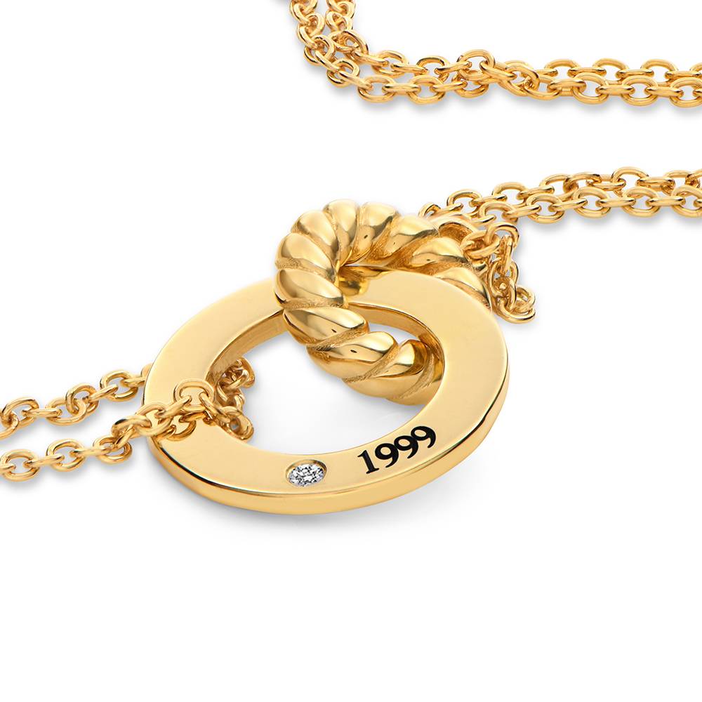 Pulsera Grace Círculos Interconectados con Diamante en Vermeil de Oro-2 foto de producto
