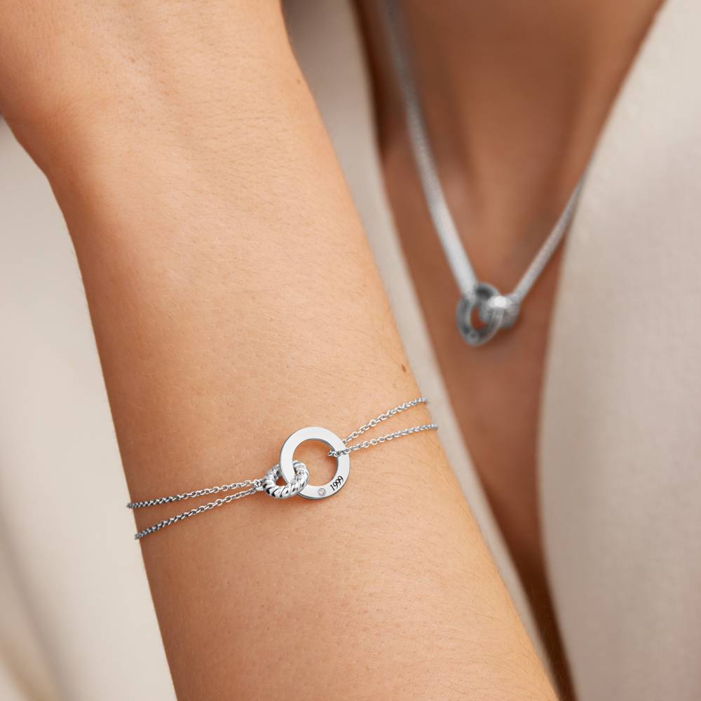 Pulsera Grace Círculos Interconectados con Diamante en Plata-1 foto de producto
