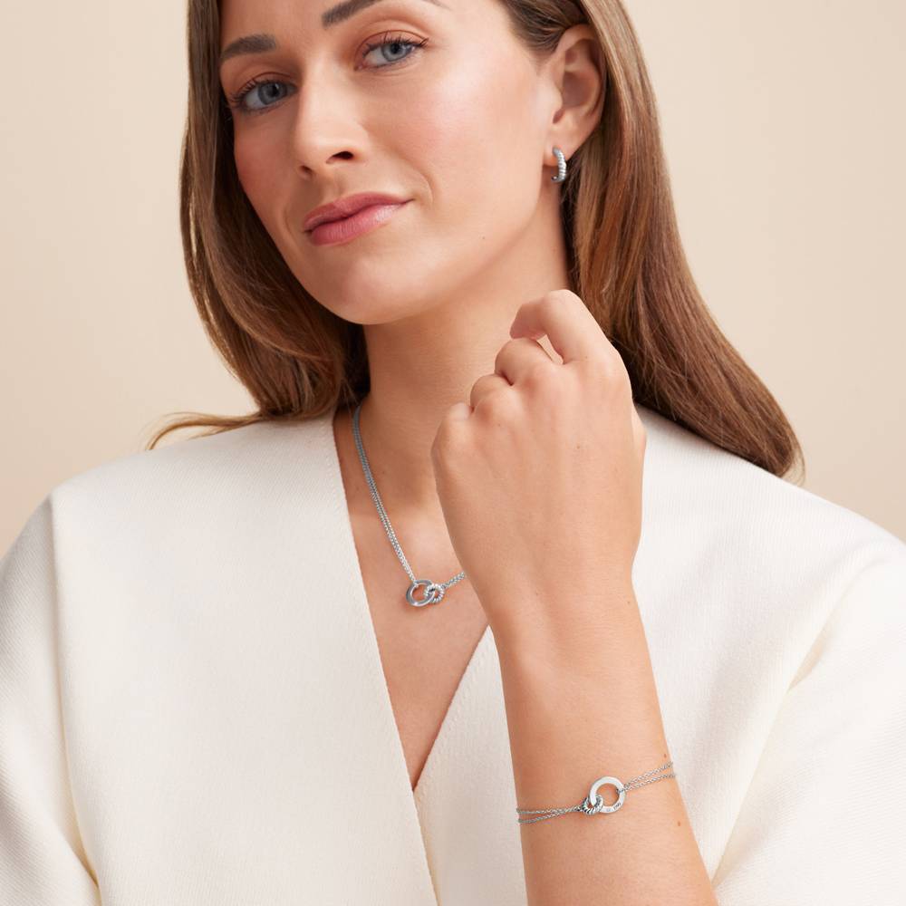 Pulsera Grace Círculos Interconectados con Diamante en Plata-3 foto de producto