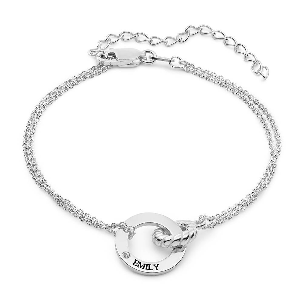 Pulsera Grace Círculos Interconectados con Diamante en Plata-5 foto de producto
