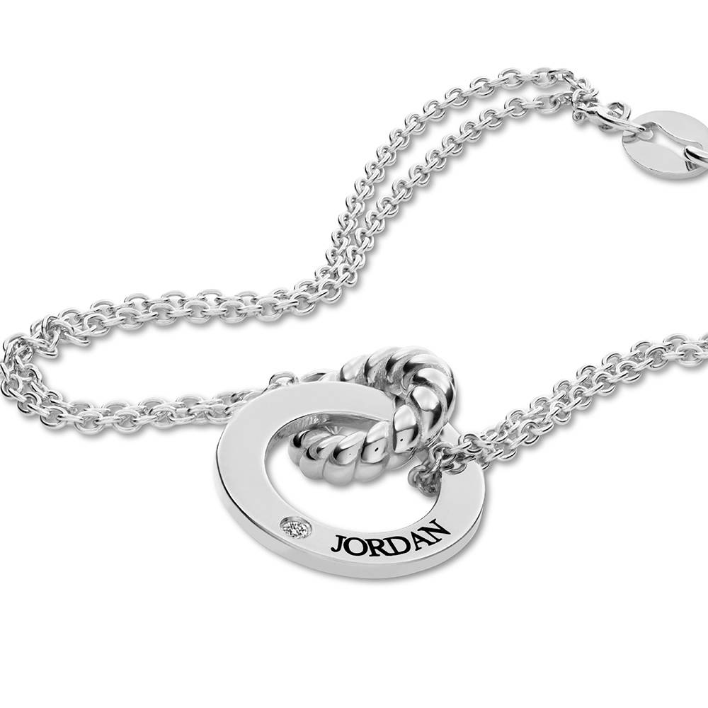 Pulsera Grace Círculos Interconectados con Diamante en Plata-7 foto de producto