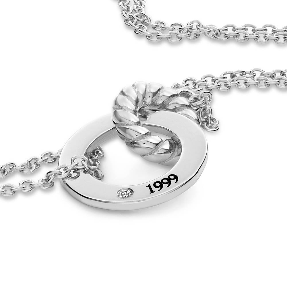Pulsera Grace Círculos Interconectados con Diamante en Plata-6 foto de producto