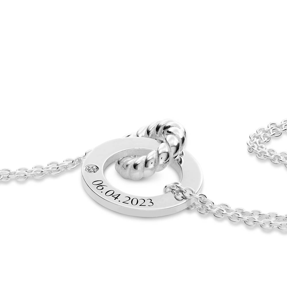 Collar Grace Círculos Interconectados con Diamante en Plata Esterlina-1 Collar Grace Círculos Interconectados con Diamante en Plata Esterlina-1 foto de producto