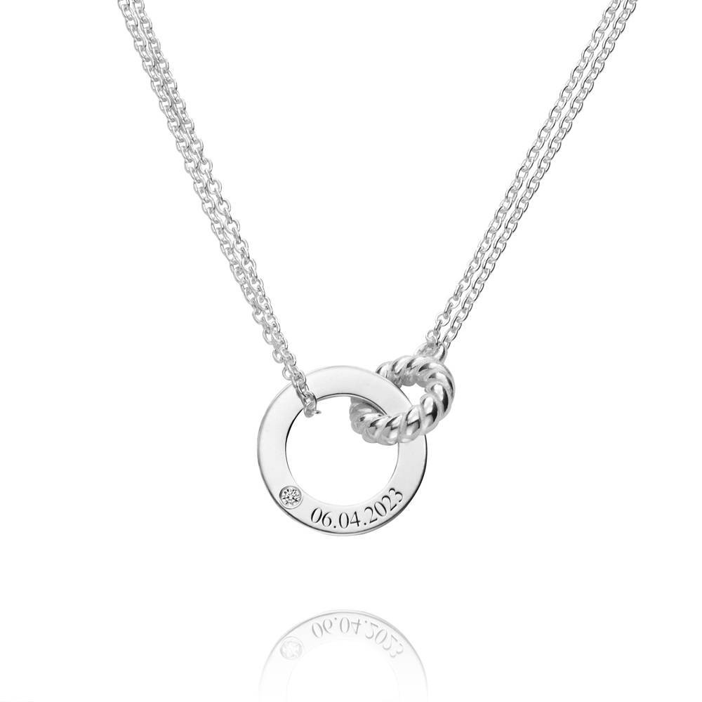 Collar Grace Círculos Interconectados con Diamante en Plata Esterlina-2 Collar Grace Círculos Interconectados con Diamante en Plata Esterlina-2 foto de producto