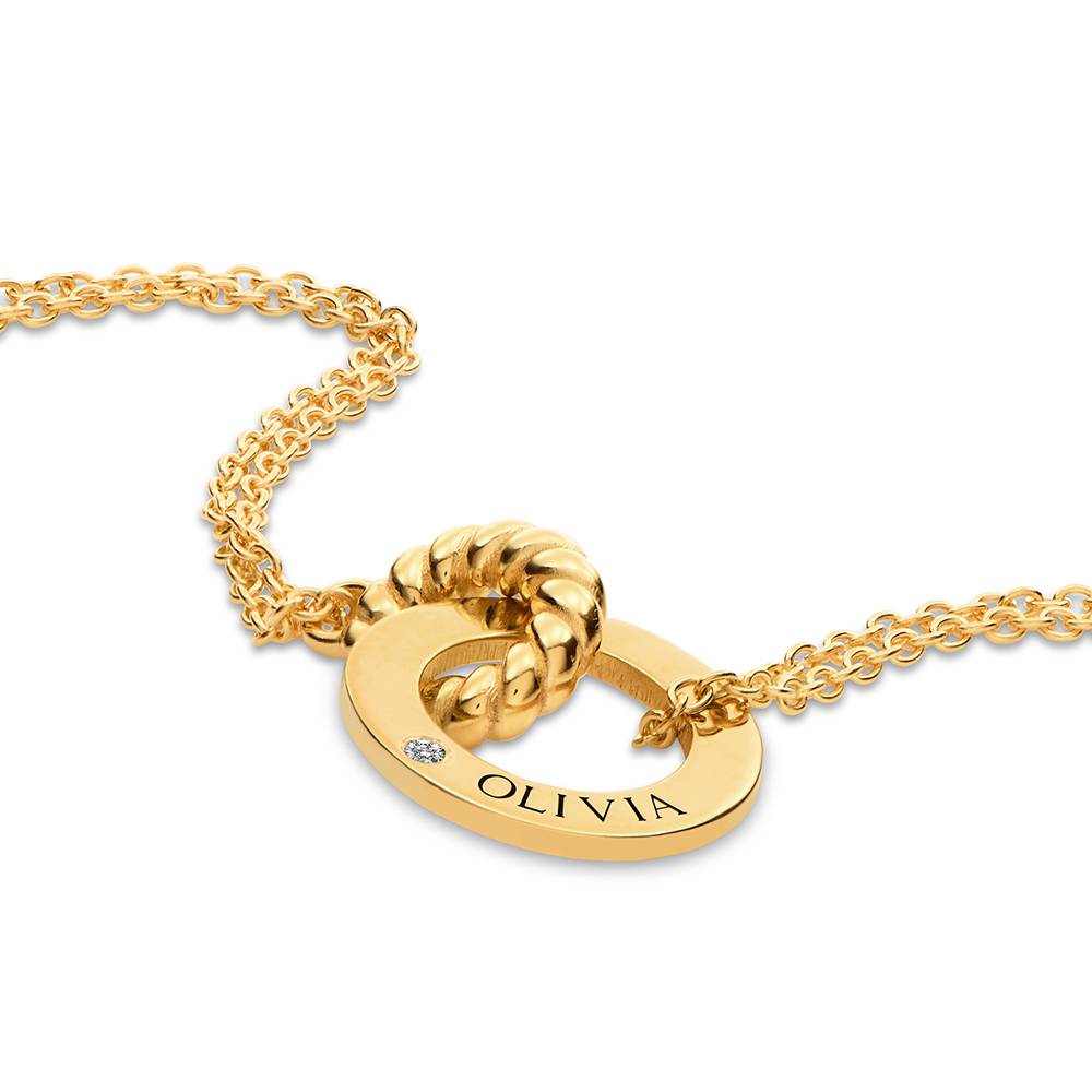 Collar Grace Círculos Interconectados con Diamante en Vermeil de Oro-3 foto de producto