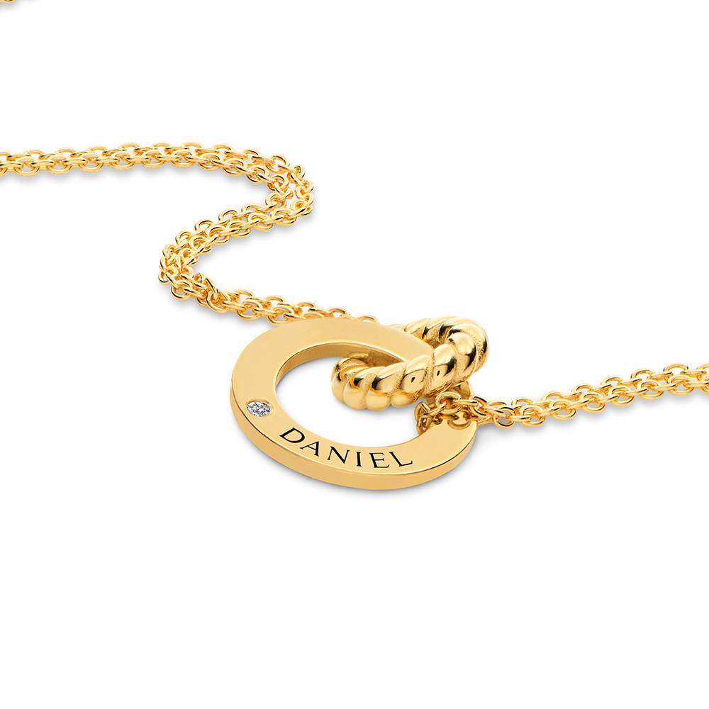 Collar Grace Círculos Interconectados con Diamante en Vermeil de Oro-7 foto de producto