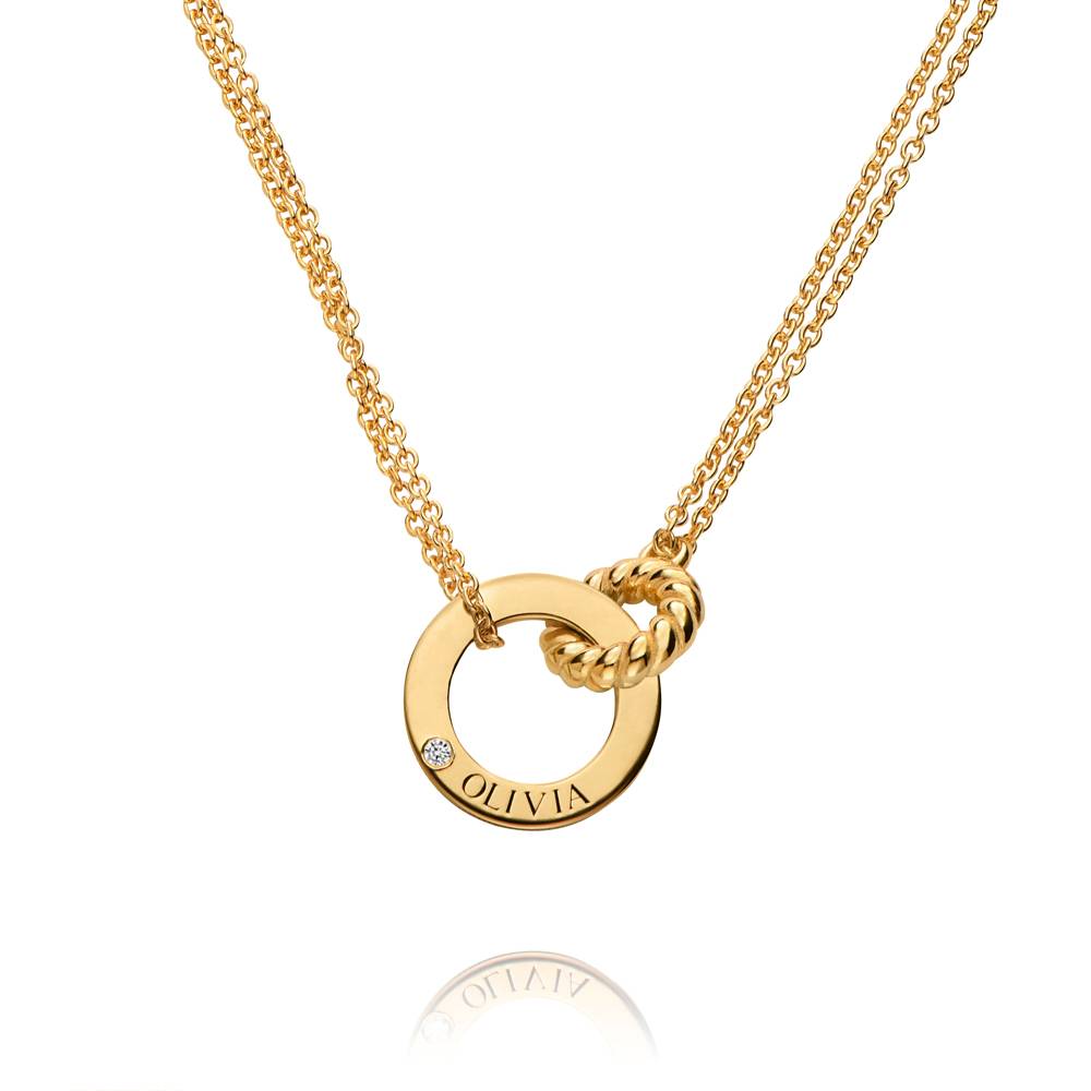 Collar Grace Círculos Interconectados con Diamante en Vermeil de Oro-5 foto de producto