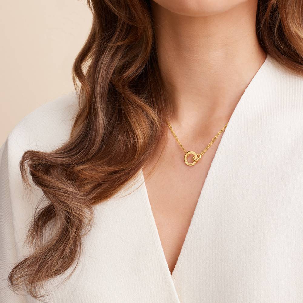 Collar Grace Círculos Interconectados con Diamante en Vermeil de Oro-1 foto de producto