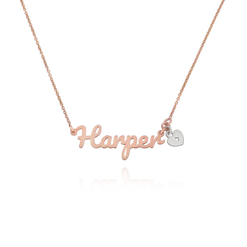 Collar con Nombre Sweetheart en Chapa de Oro Rosa-2 Collar con Nombre Sweetheart en Chapa de Oro Rosa-2 foto de producto