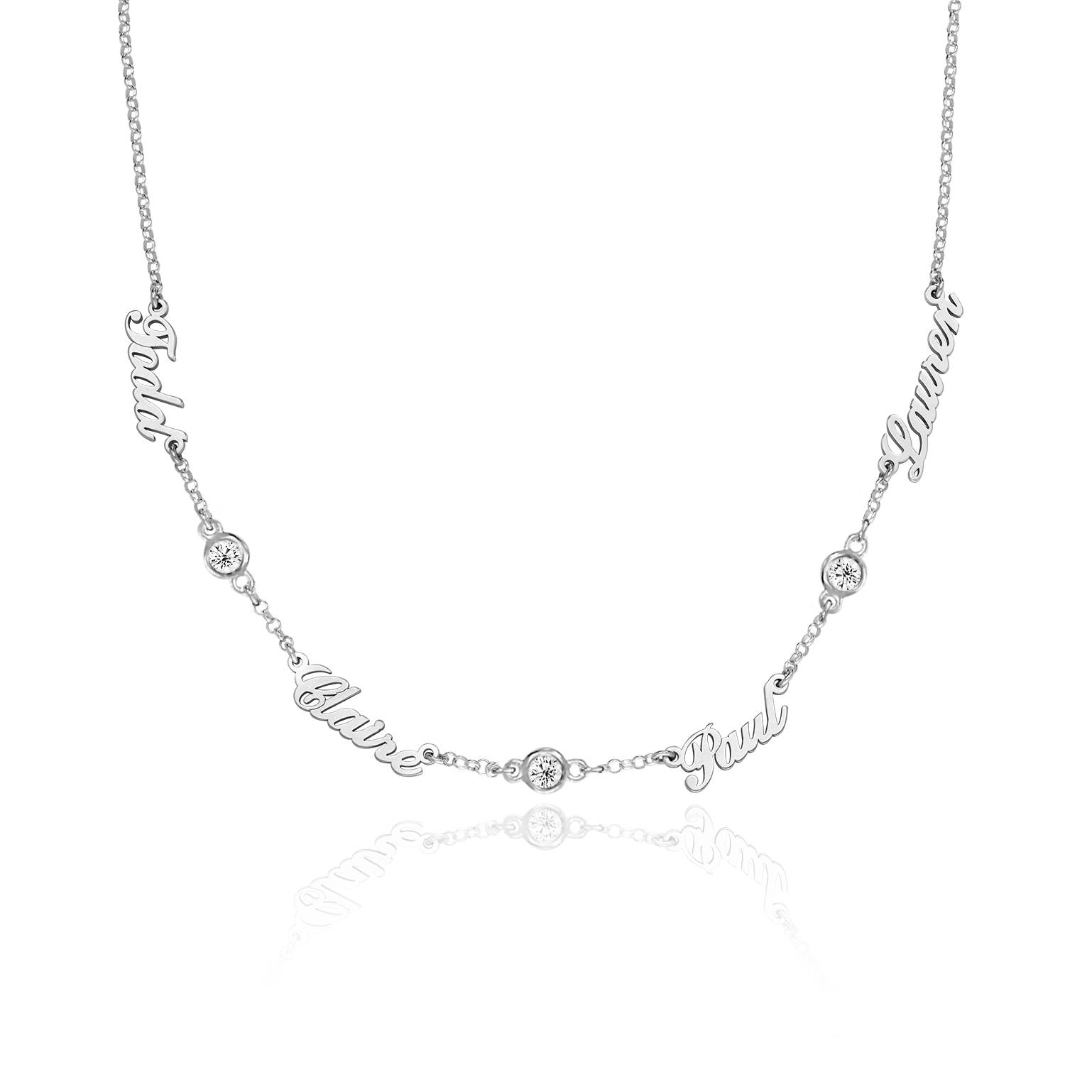 Collar con Nombres Múltiples Heritage con 0.10ct Diamantes en Plata-6 foto de producto