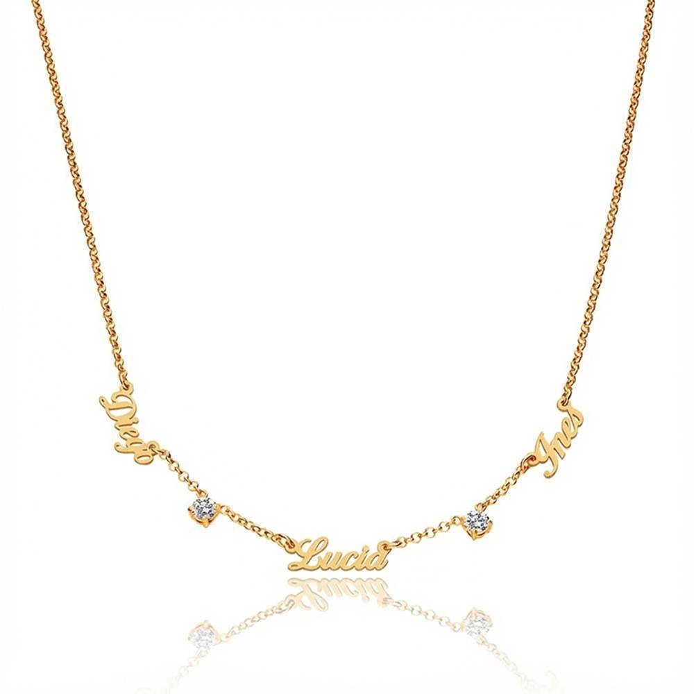 Collar con Nombres Múltiples Heritage con 0.30ct Diamantes en Vermeil de Oro-1 foto de producto