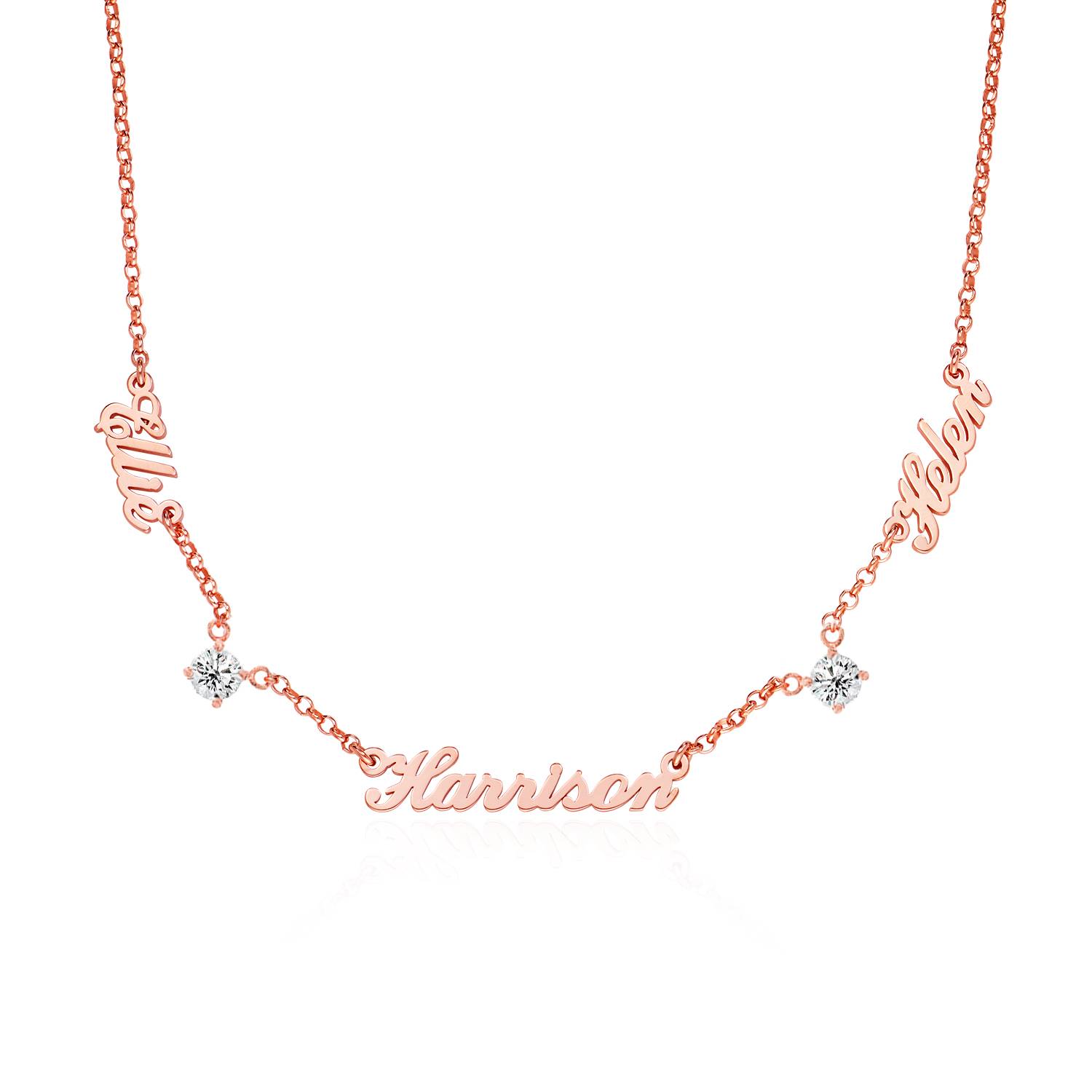 Collar con Nombres Múltiples Heritage con 0.30ct Diamantes en Chapado de Oro Rosa-1 foto de producto
