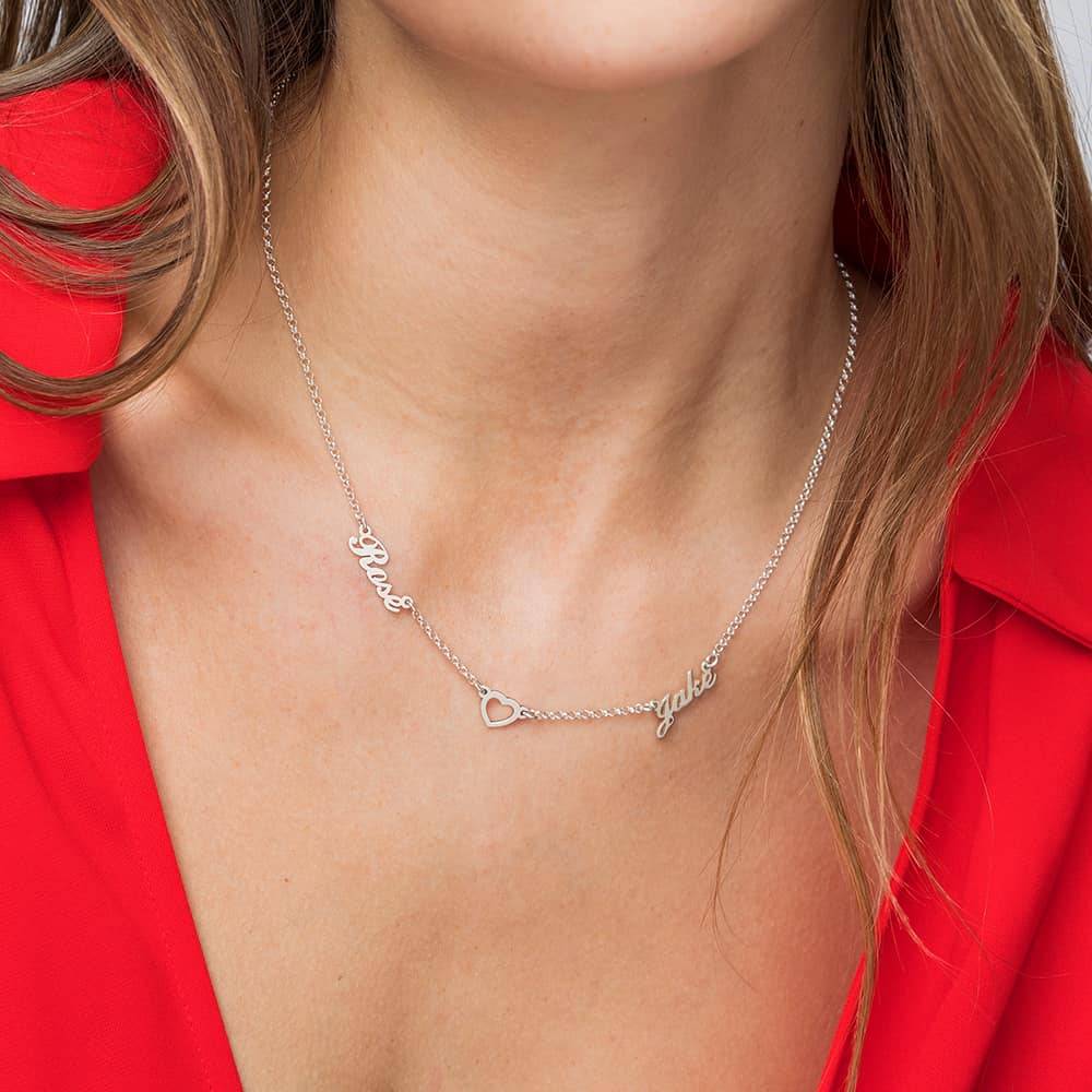 Collar con Nombre y Corazón Lovers en Plata-2 foto de producto