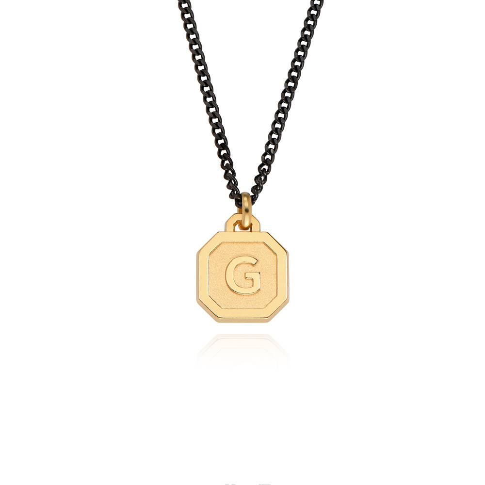 Collar Inicial Heritage para Hombres en Baño de Oro-3 foto de producto