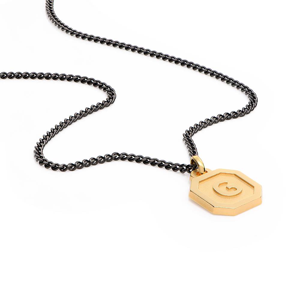 Collar Inicial Heritage para Hombres en Baño de Oro-1 foto de producto