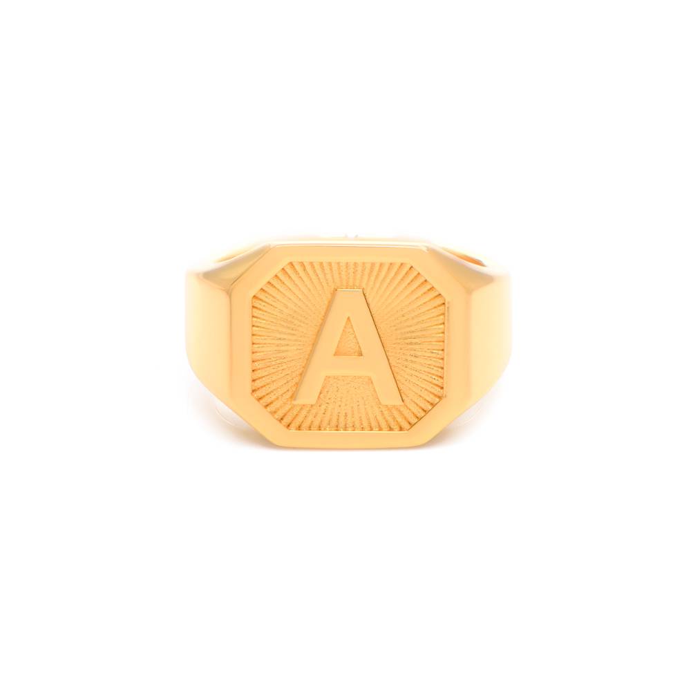 Anillo Inicial Heritage para Hombres en Chapa de Oro-1 foto de producto