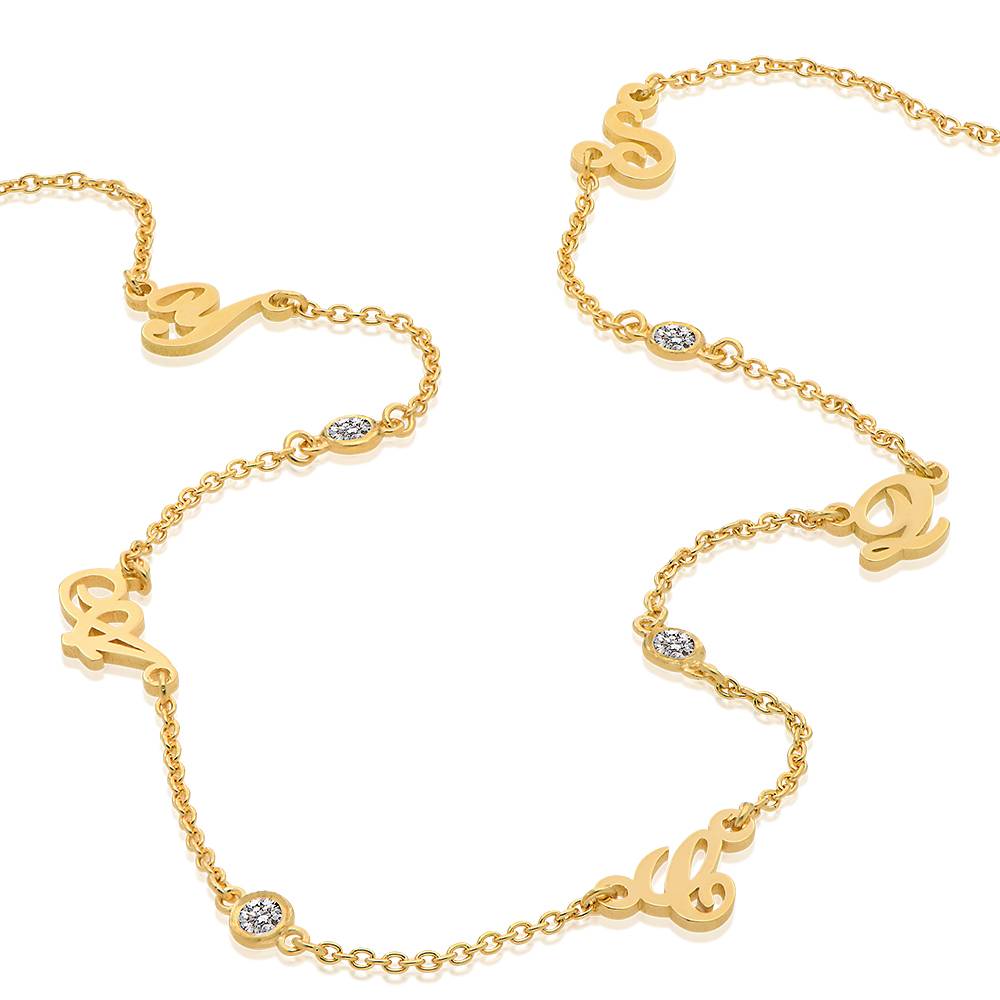 Collar Heritage con Iniciales con Diamantes en Baño de Oro-2 foto de producto