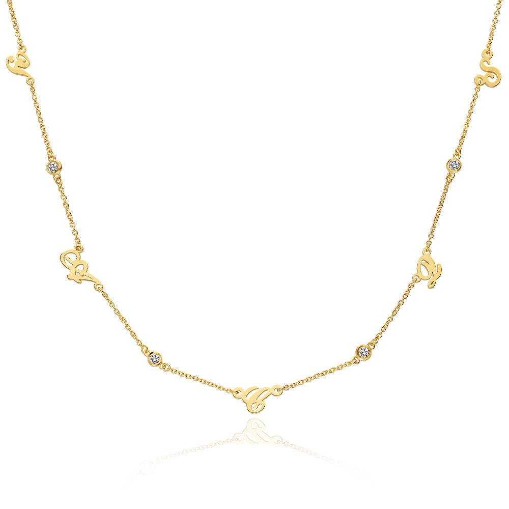 Collar Heritage con Iniciales con Diamantes en Vermeil de Oro-1 foto de producto