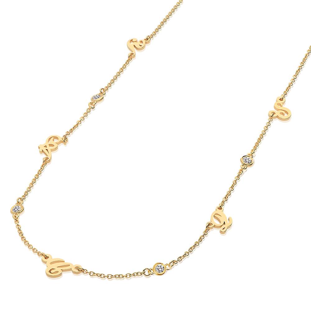 Collar Heritage con Iniciales con Diamantes en Vermeil de Oro-2 foto de producto