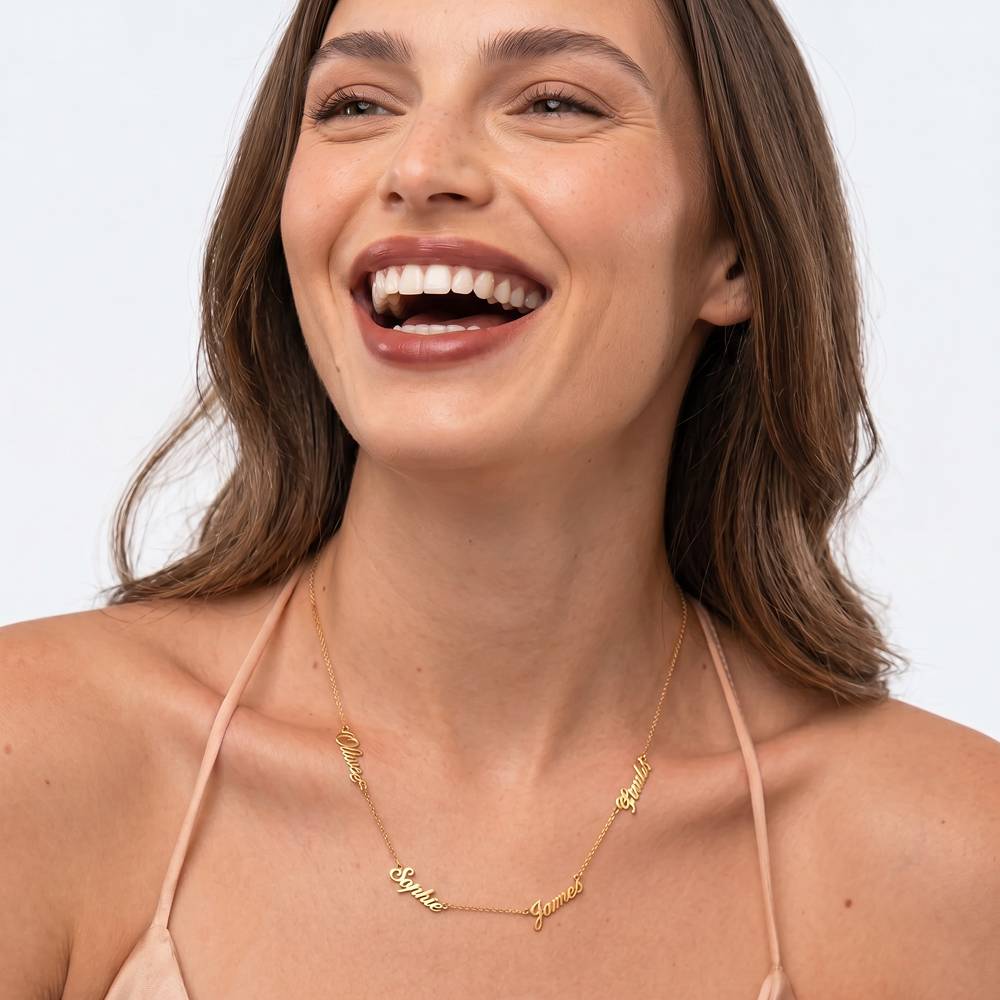 Collar con Nombres Múltiples Heritage en Oro Amarillo 10K-2 foto de producto