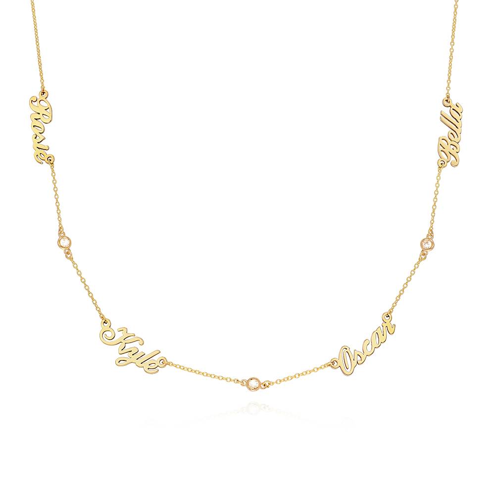 Collar con Nombres Múltiples Heritage con Diamantes en Oro Sólido 14K-1 foto de producto