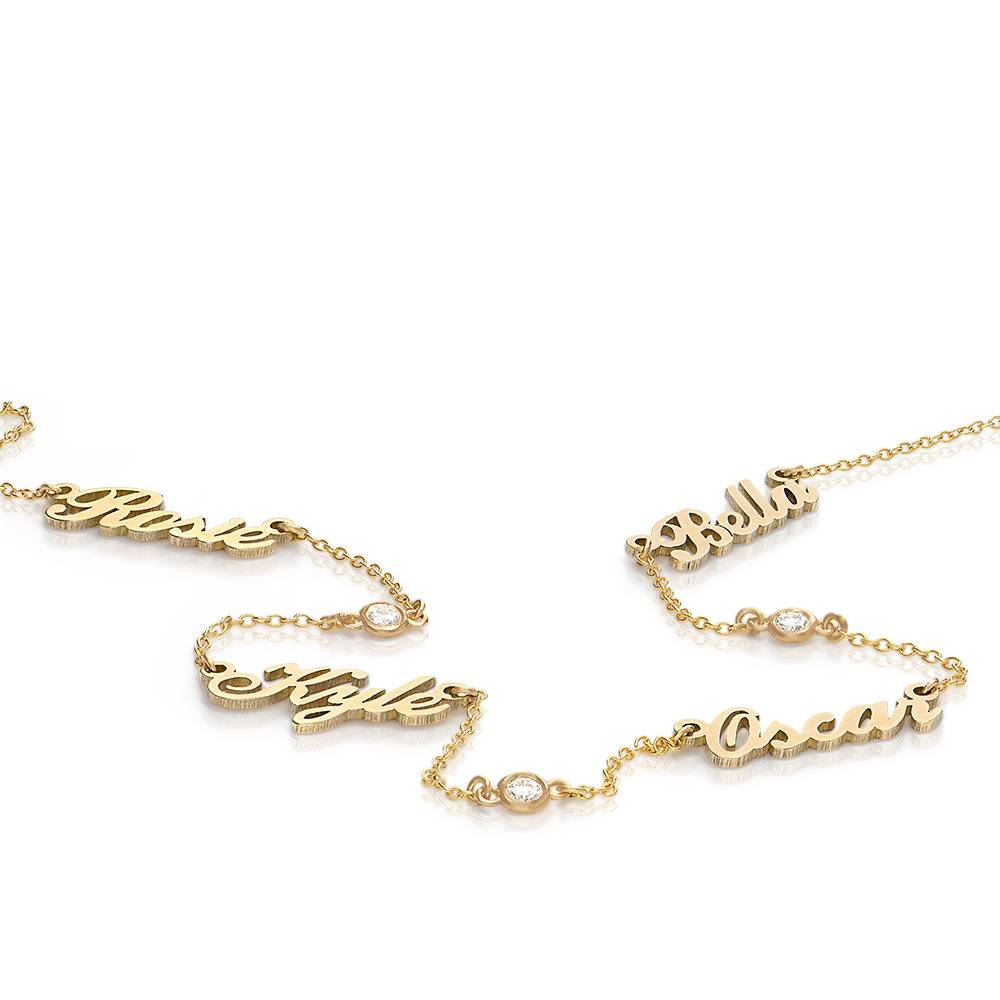 Collar con Nombres Múltiples Heritage con Diamantes en Oro Sólido 14K-2 foto de producto