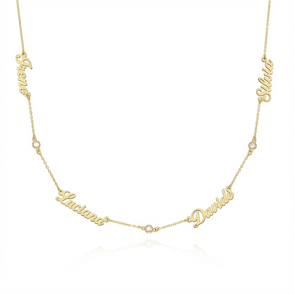 Collar con Nombres Múltiples Heritage con Diamantes en Oro Sólido 10K-1 foto de producto
