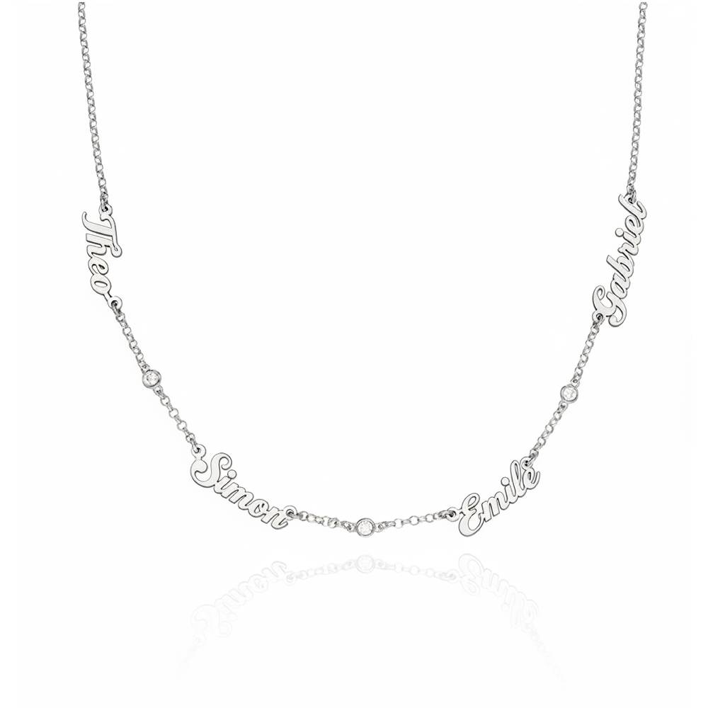 Collar con Nombres Múltiples Heritage con Diamantes en Plata-1 foto de producto