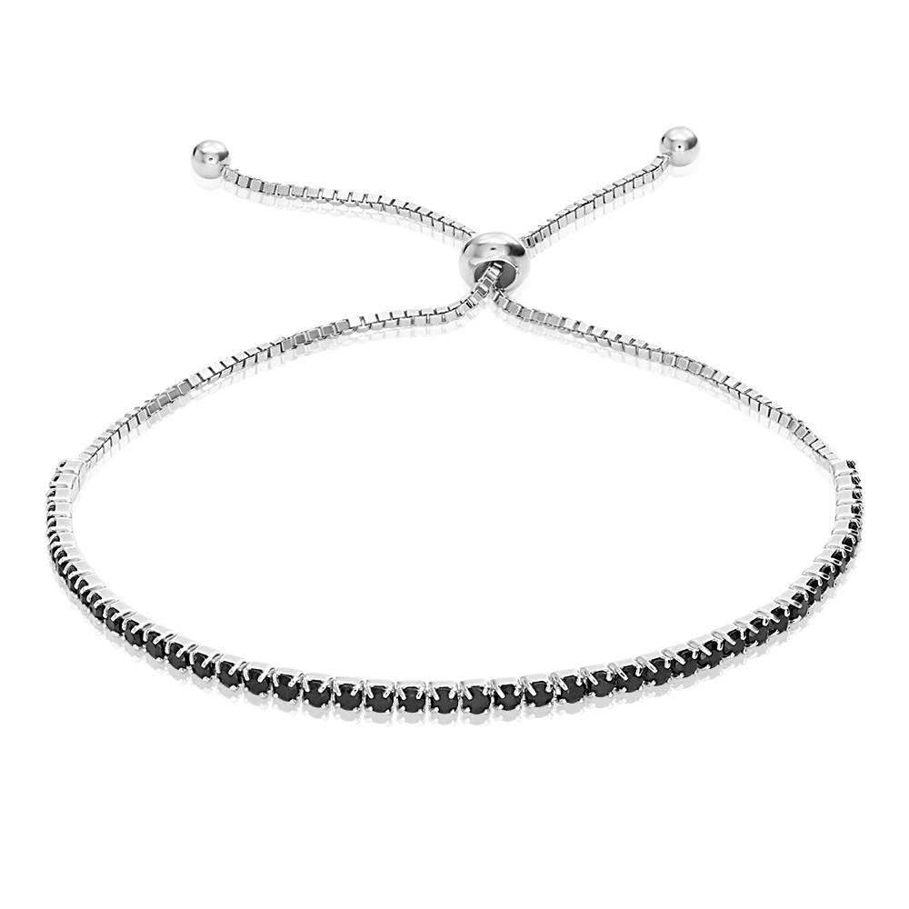 Pulsera de Tenis Ajustable Holly con con Zirconia Cúbica Negra en Plata-1 foto de producto