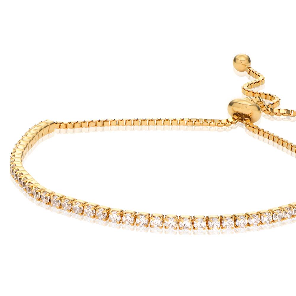 Pulsera de Tenis Ajustable Holly con con Zirconia Cúbica en Baño de Oro-4 foto de producto
