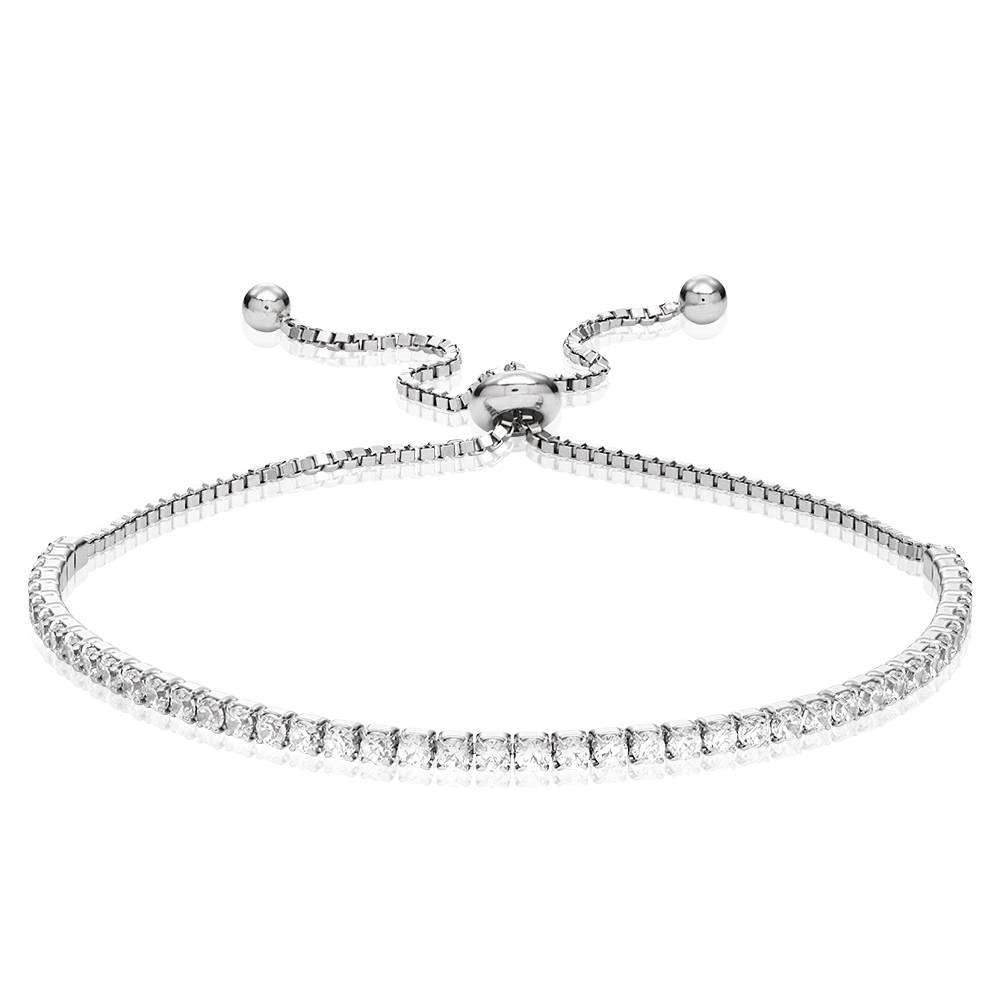 Pulsera de Tenis Ajustable Holly con con Zirconia Cúbica en Plata-1 foto de producto