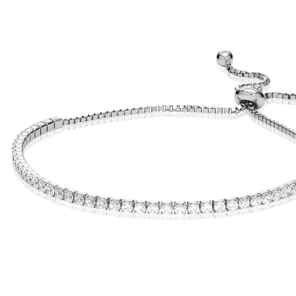 Pulsera de Tenis Ajustable Holly con con Zirconia Cúbica en Plata-4 foto de producto