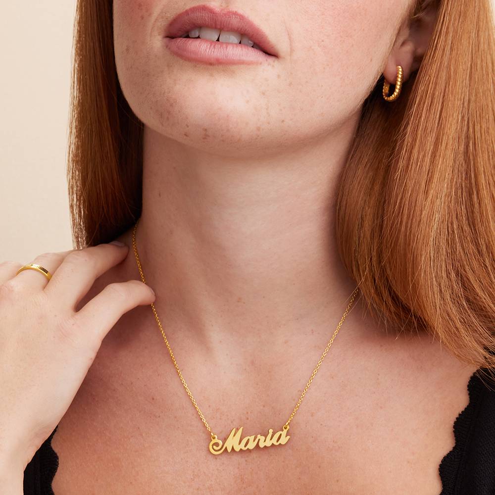 Collar con Nombre Hollywood Pequeño en Chapa de Oro-4 foto de producto