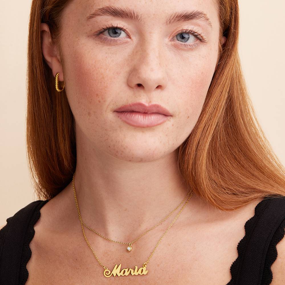 Collar con Nombre Hollywood Pequeño en Chapa de Oro-3 foto de producto