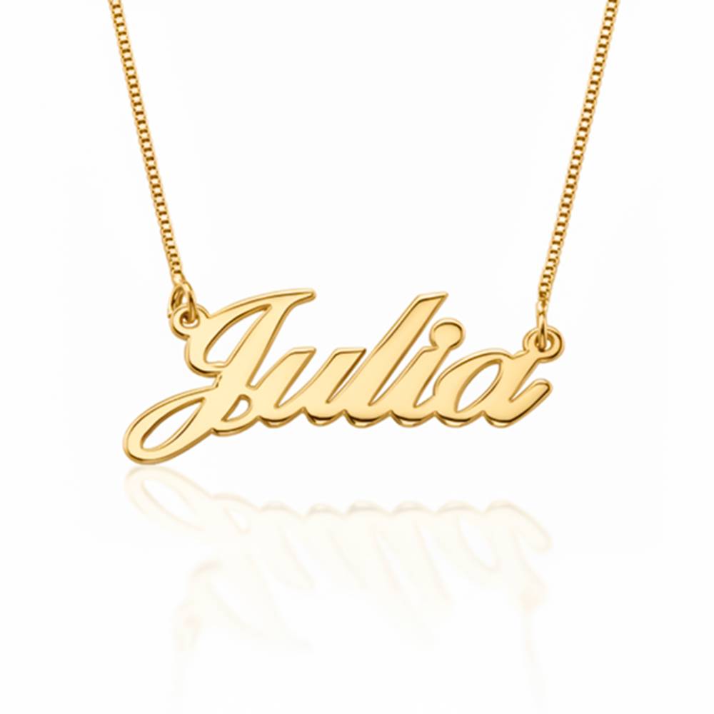 Collar con Nombre Hollywood Pequeño en Baño de Oro-1 foto de producto