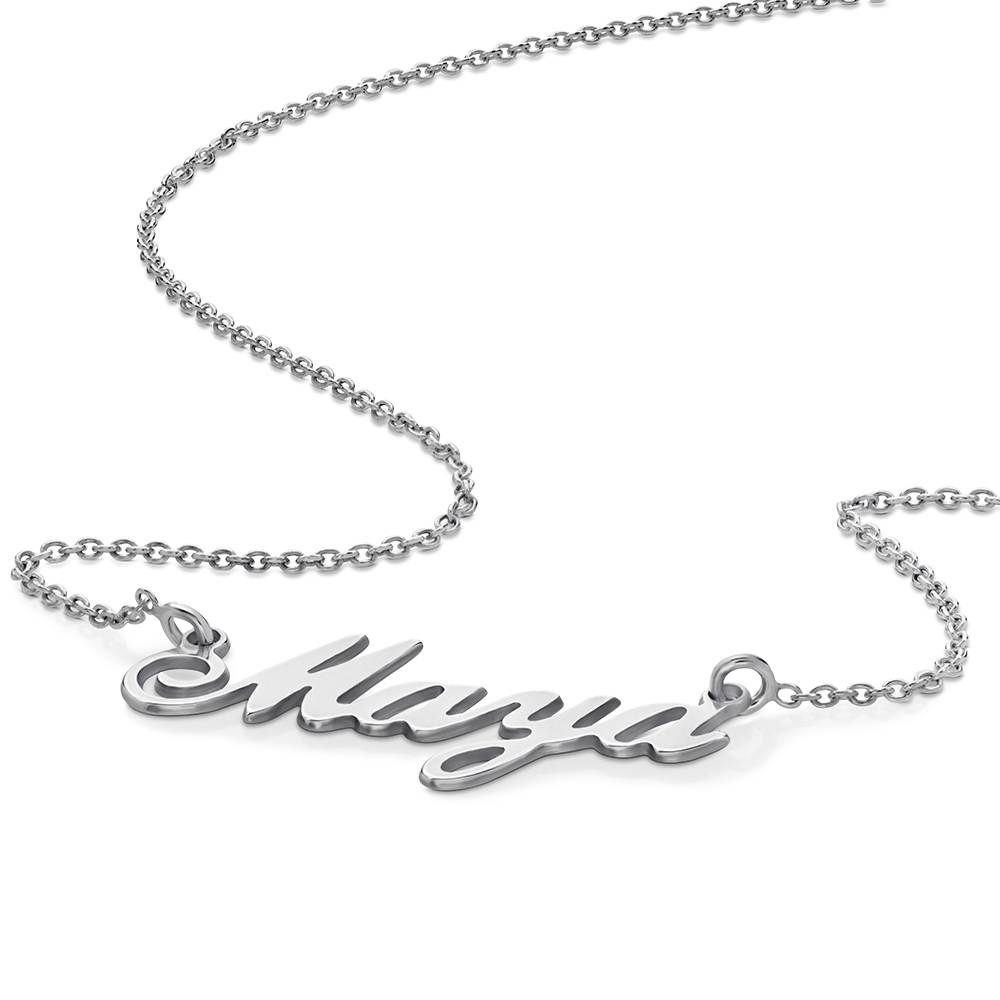 Collar con Nombre Hollywood Pequeño en Plata Esterlina-4 foto de producto