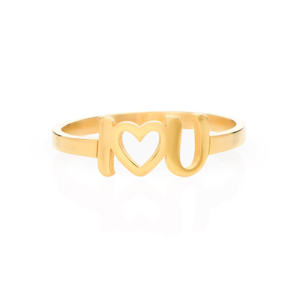 Anillo Inicial I Heart You en Vermeil de Oro-3 foto de producto