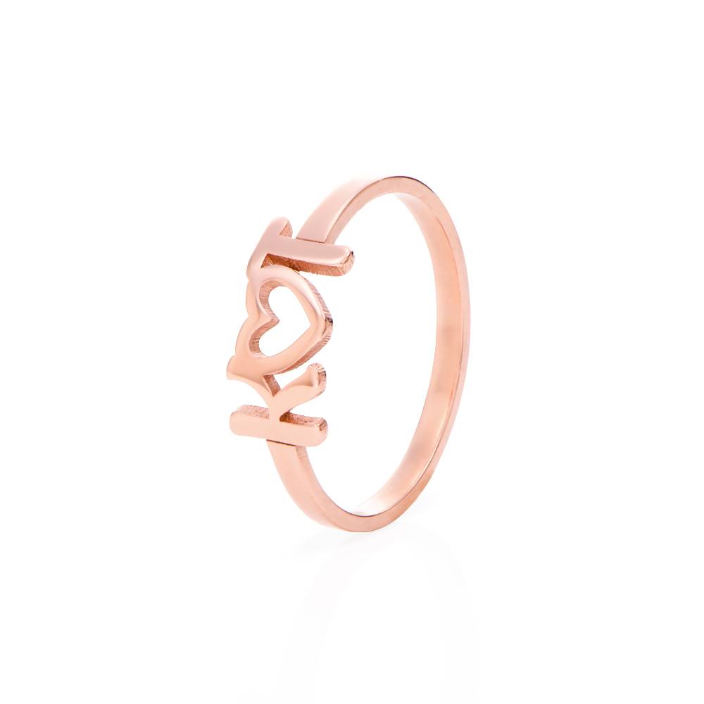 Anillo Inicial I Heart You en Chapa de Oro Rosa-1 Anillo Inicial I Heart You en Chapa de Oro Rosa-1 foto de producto
