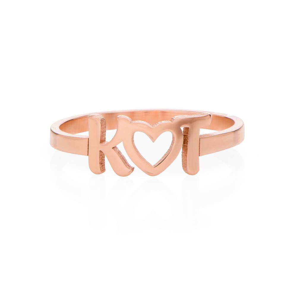 Anillo Inicial I Heart You en Chapa de Oro Rosa-4 Anillo Inicial I Heart You en Chapa de Oro Rosa-4 foto de producto